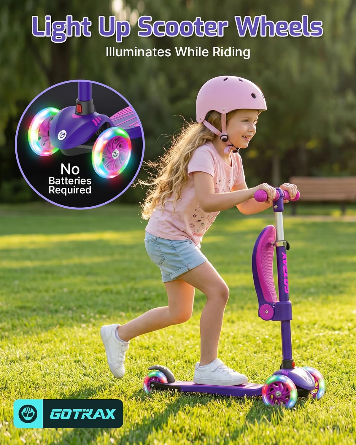 GOTRAX - Brandclub - Gotrax KS3 Kids Kick Scooter, LED Lighted